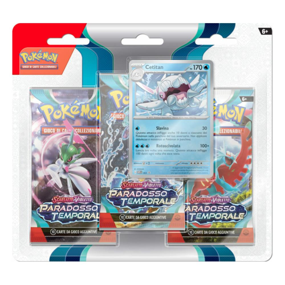 Pokemon - Blister 3 Bustine + 1 Card "Scarlatto e Violetto - 04 PARADOSSO TEMPORALE