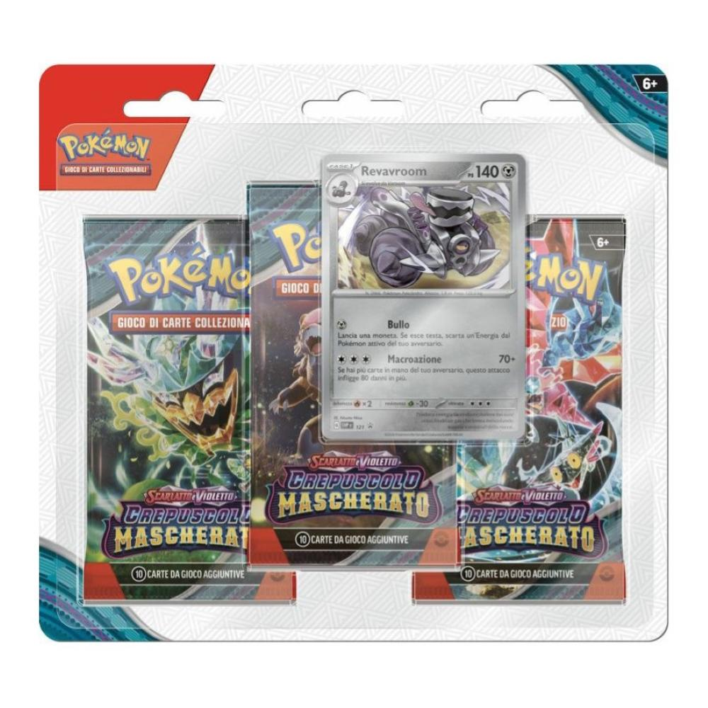 Pokemon - Blister 3 Bustine + 1 Card  Crepuscolo Mascherato