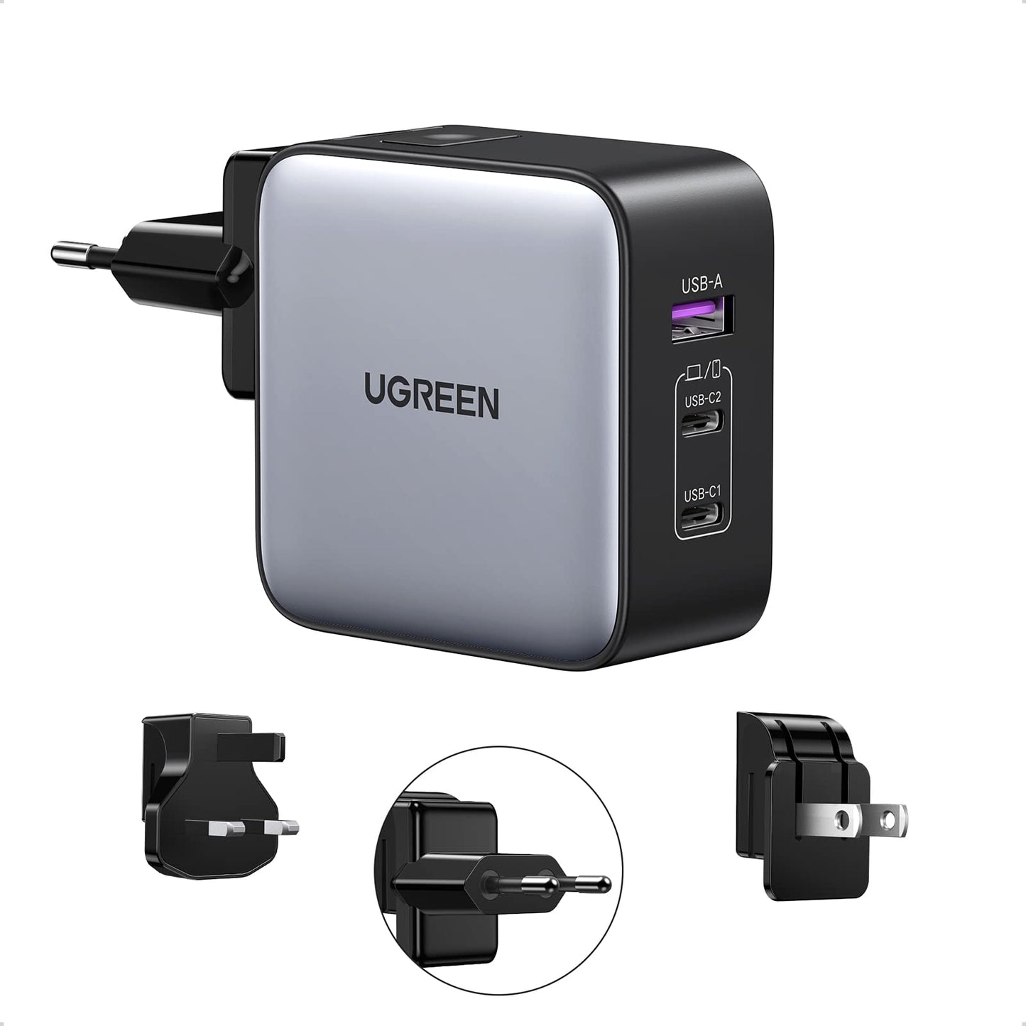 UGREEN 65W Caricatore GaN da Viaggio con Adattatori Universali da Viaggio Internazionale