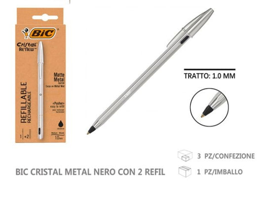 Bic cristal metal nero