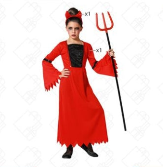 Costume bambina demonia  3 anni fino a 12 anni vari taglie